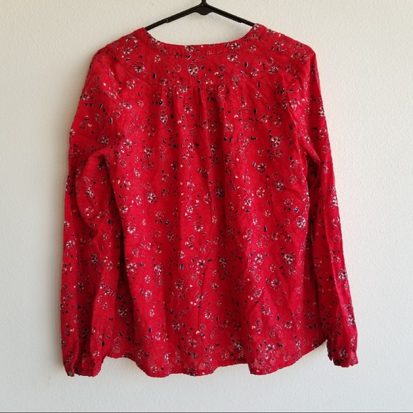 Lucky Brand | floral | red | peasant | top | S - Picture 3 of 5